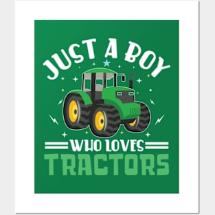 Just A Boy Who Loves Tractors Posters and Art